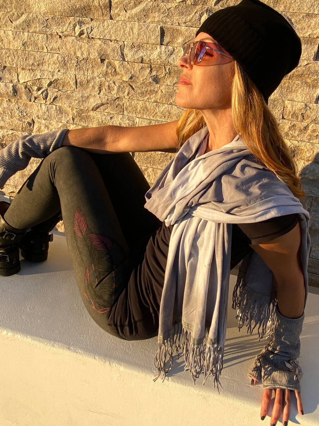 SWEET VIRTUES-Discreet Cloud Wash Cotton Wrap Scarf with Fringe