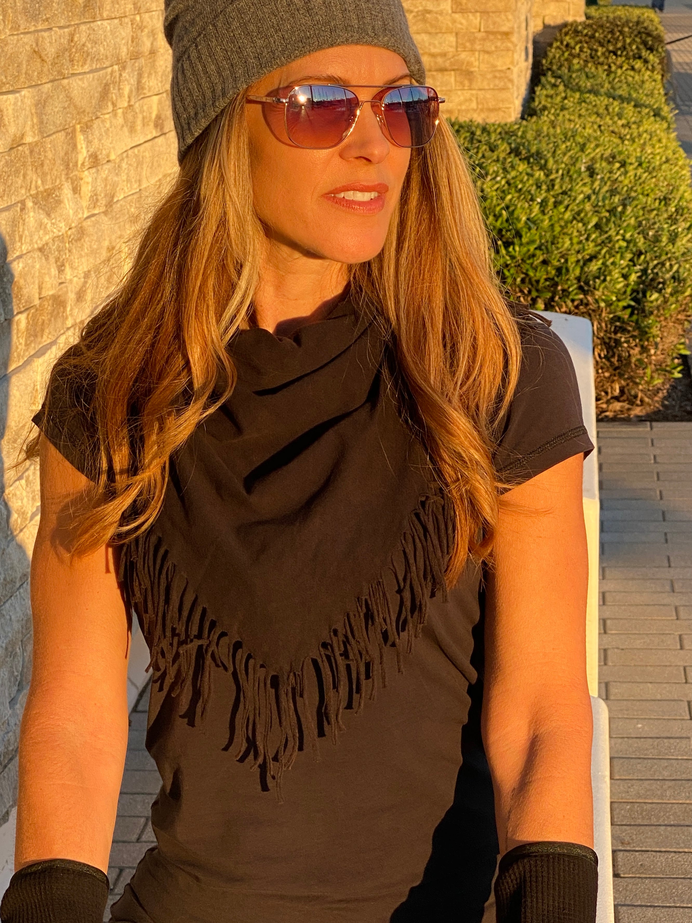 SWEET VIRTUES-Noble Cotton Jersey Hand Printed Bandana Scarf