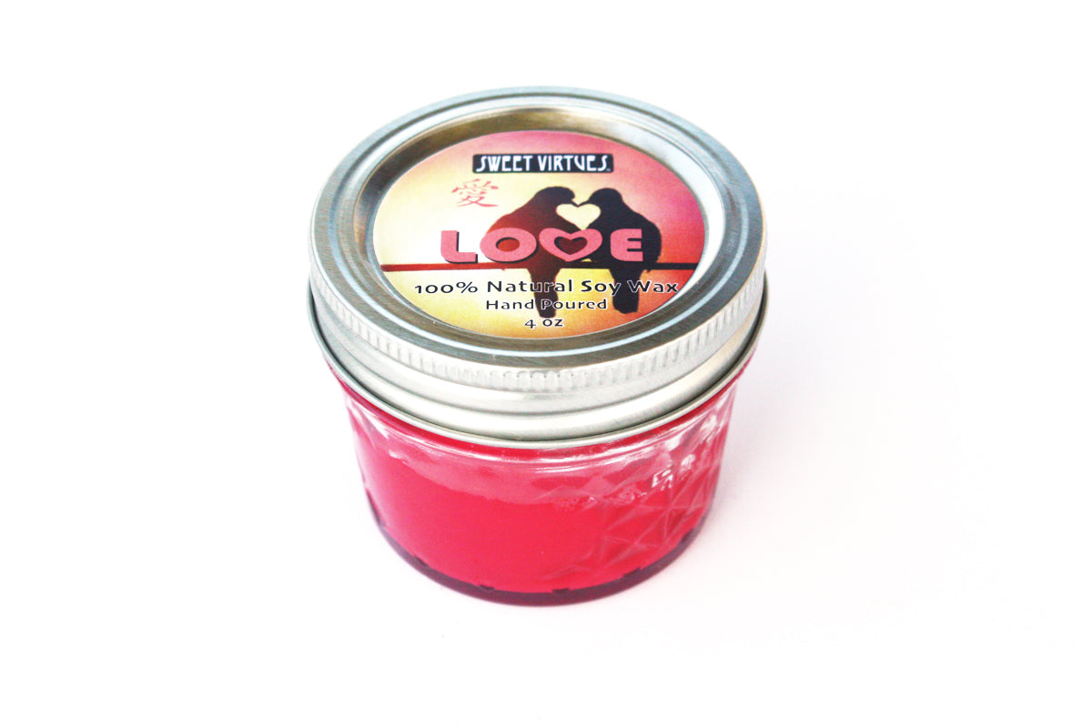 SWEET VIRTUES- Love- Hand Poured Soy Wax Candle