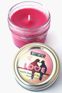 SWEET VIRTUES- Love- Hand Poured Soy Wax Candle