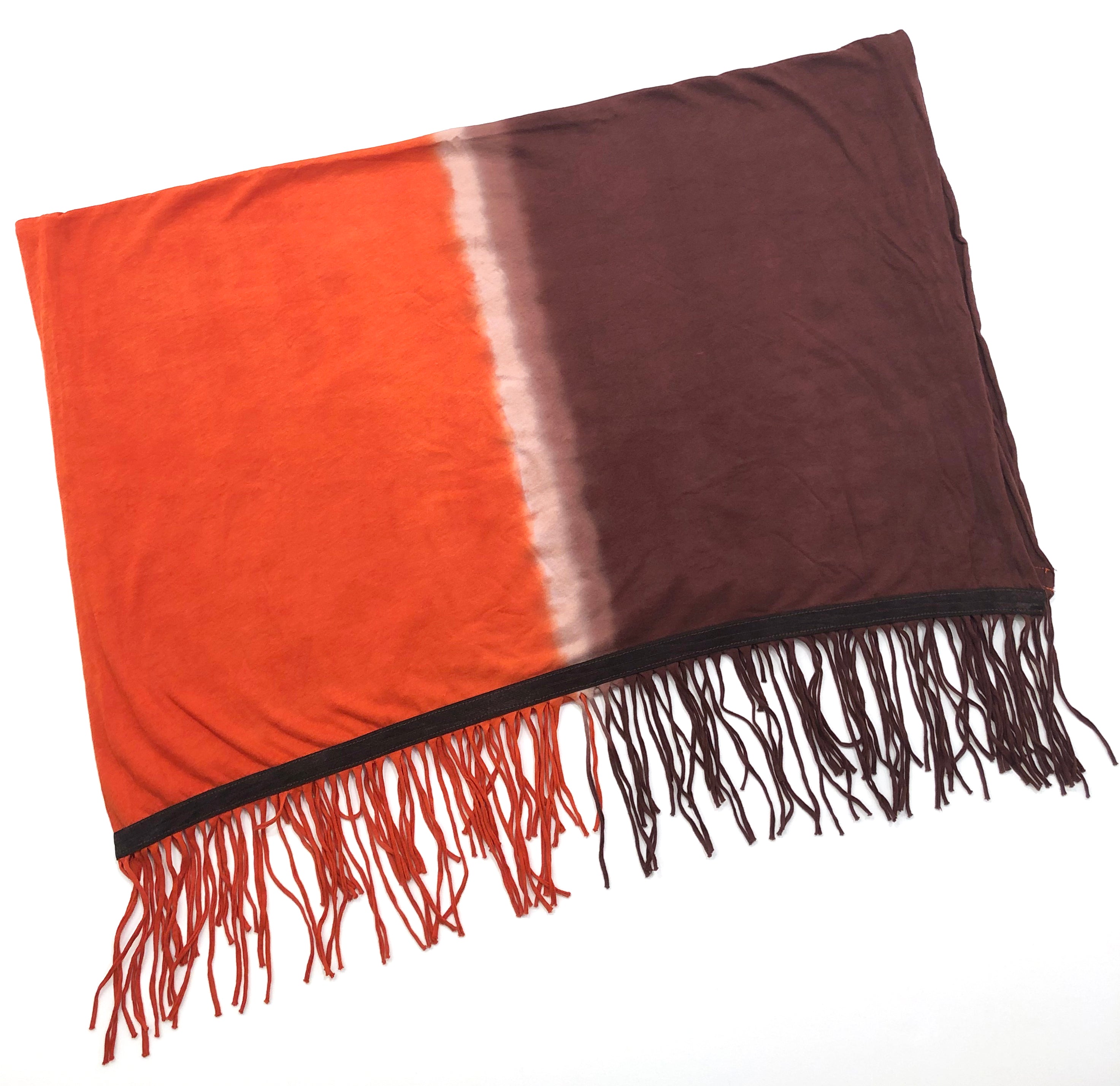 SWEET VIRTUES Women’s -Desire- Wrap Scarf in Orange & Brown Ombre