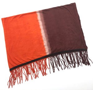 SWEET VIRTUES Women’s -Desire- Wrap Scarf in Orange & Brown Ombre