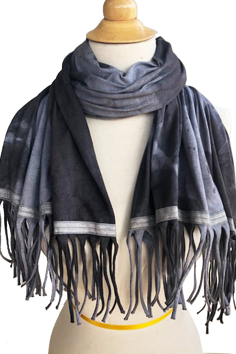 SWEET VIRTUES-Discreet Cloud Wash Cotton Wrap Scarf with Fringe