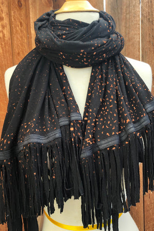 SWEET VIRTUES-Honesty Speckled Wash Wrap Scarf with Fringe