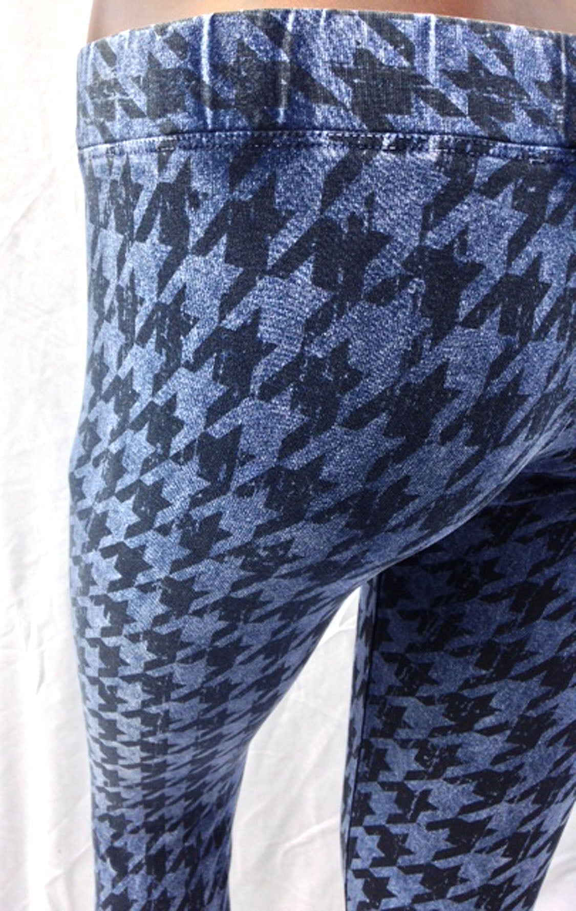 SWEET VIRTUES-Loyalty Hand Printed Houndstooth Cotton Spandex Legging