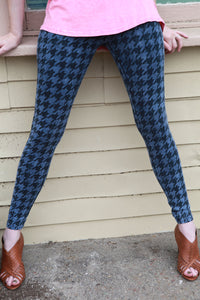SWEET VIRTUES-Loyalty Hand Printed Houndstooth Cotton Spandex Legging