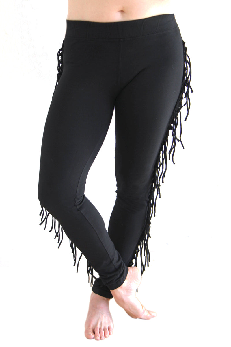 SWEET VIRTUES Women's -Felicity- Fringe Leggings with Tummy Control