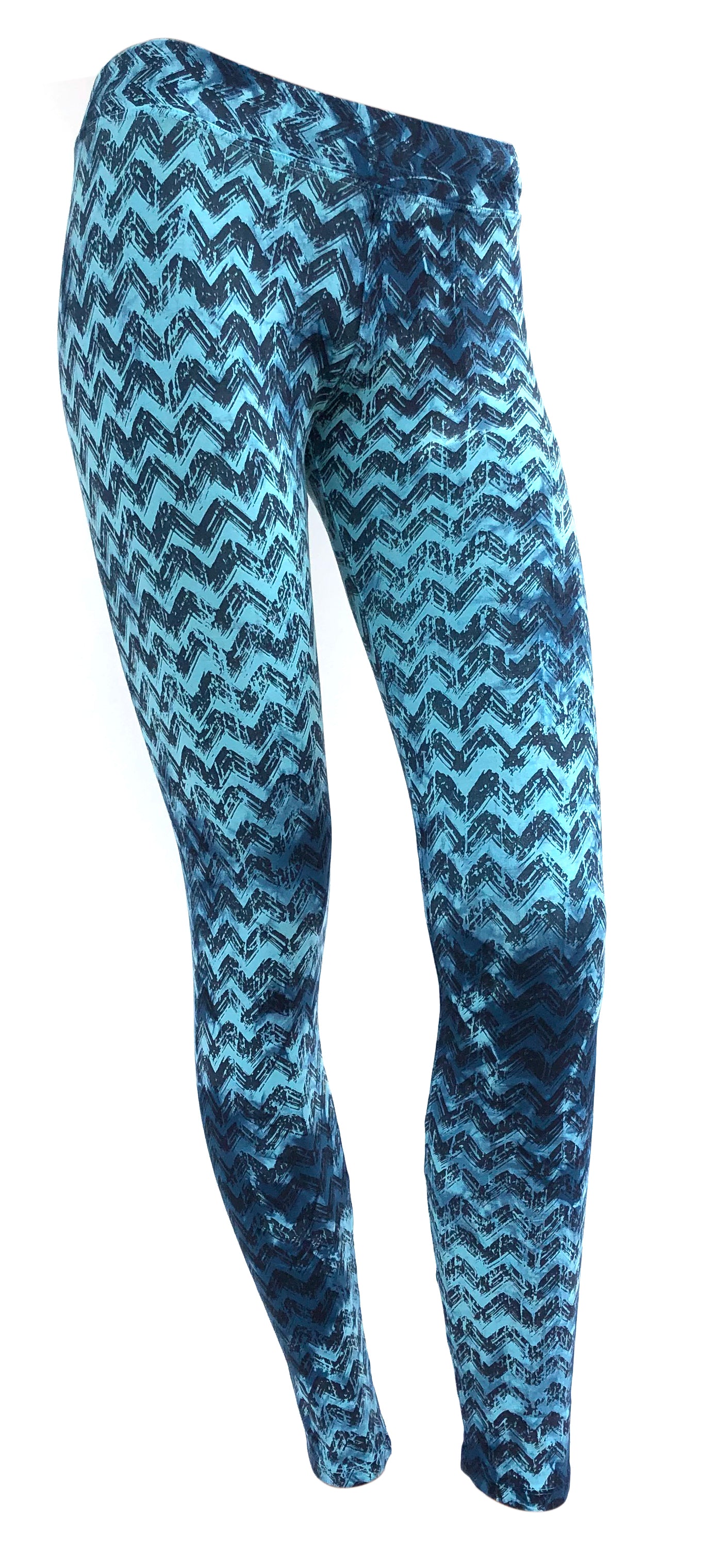 SWEET VIRTUES Women's -Dignity- Leggings with Tummy Control - Chevron Print