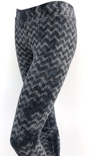 SWEET VIRTUES Women's -Dignity- Leggings with Tummy Control - Chevron Print