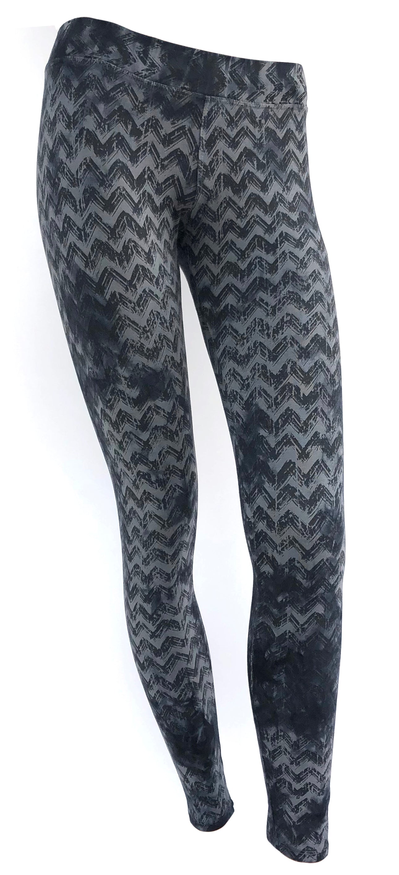 SWEET VIRTUES Women's -Dignity- Leggings with Tummy Control - Chevron Print