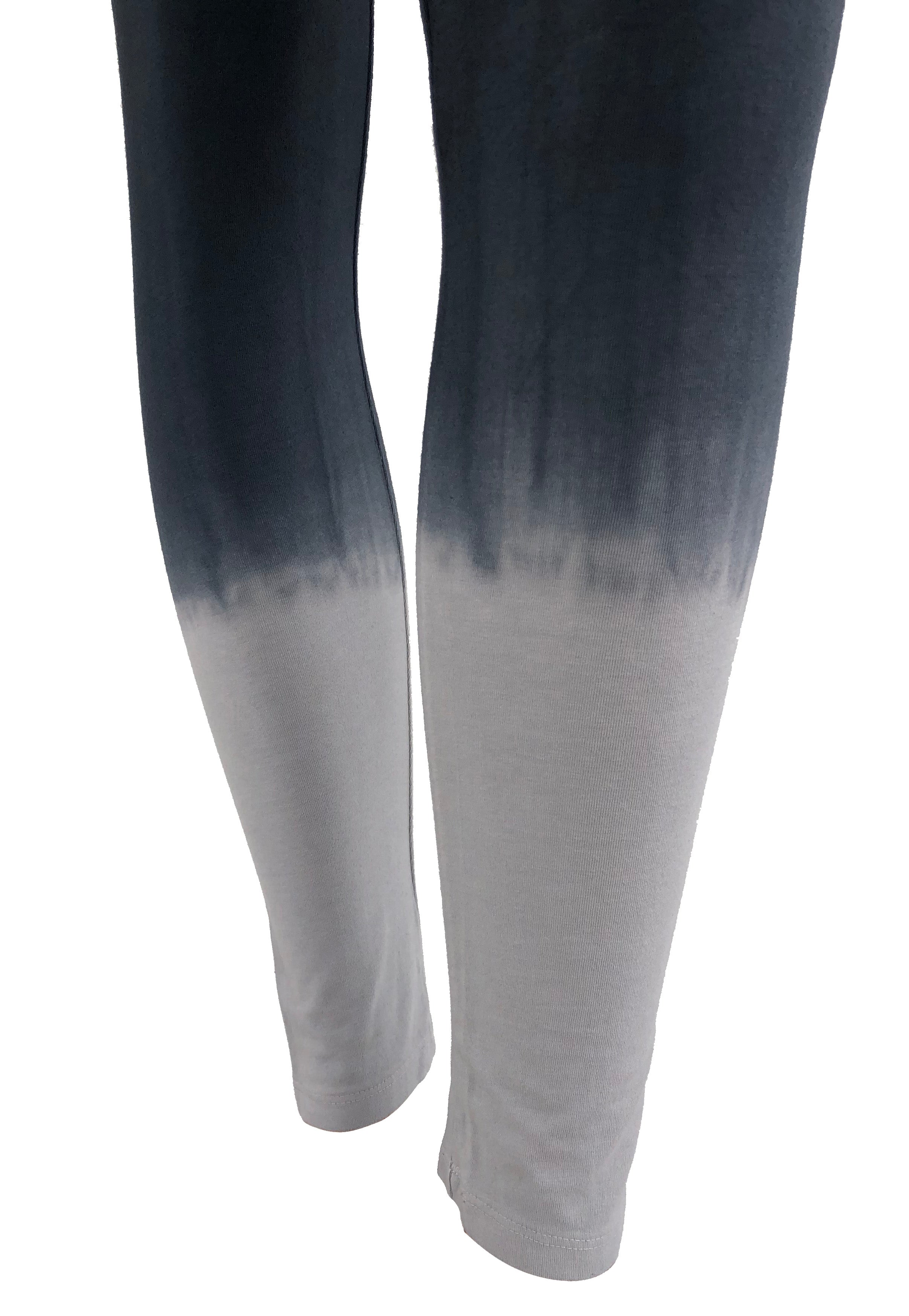 SWEET VIRTUES Women's -Orderly- Leggings with Tummy Control -Black & Gray Ombre