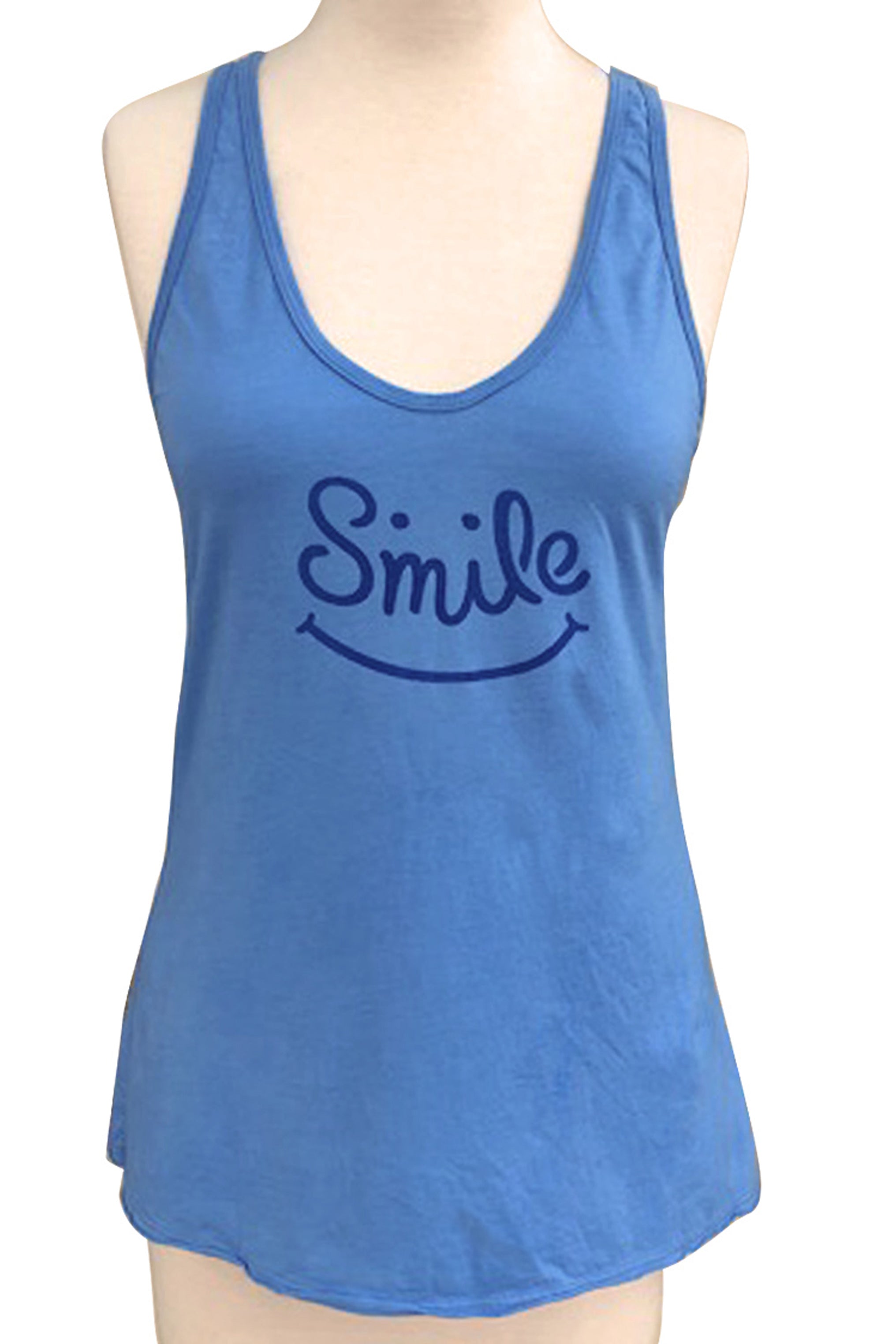 SWEET VIRTUES-Happiness Printed Cotton Racer Back Tunic Tank