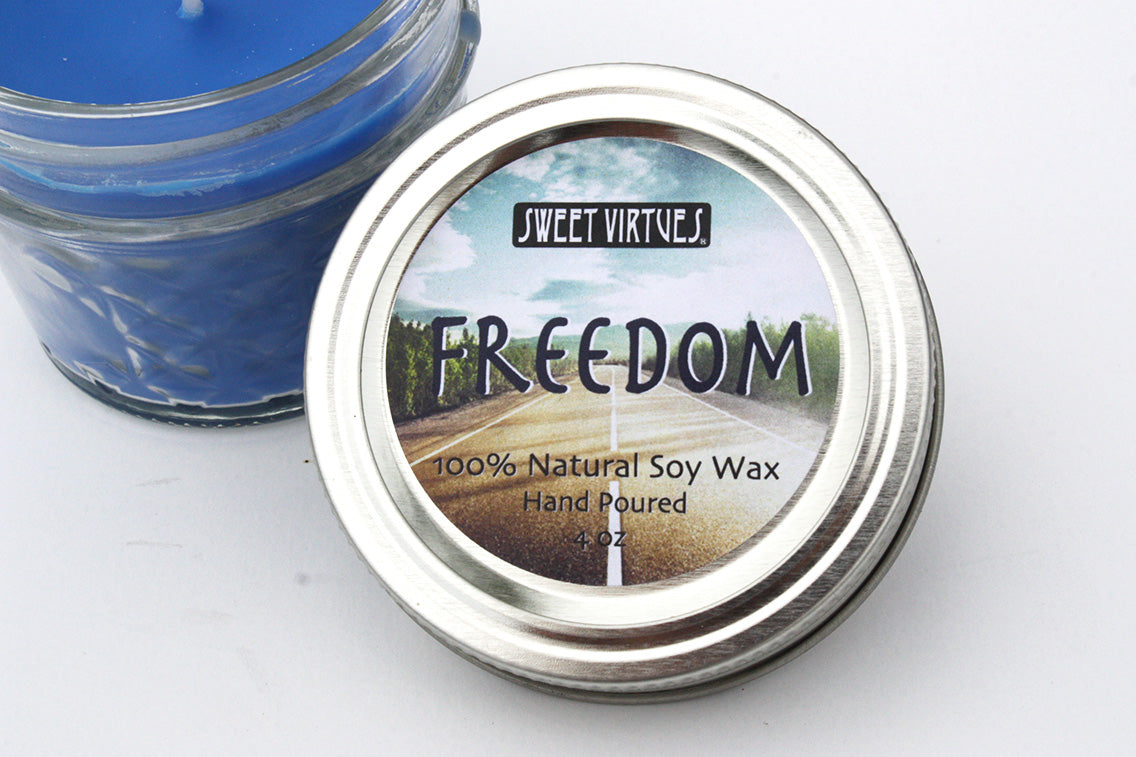 SWEET VIRTUES- Freedom- Hand Poured Soy Wax Candle